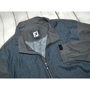 FOOTJOY Men's Long Sleeve Full Zip Windbreaker Jacket SIZE LARGE Navy / Gray‎